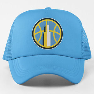NEW Chicago Sky Circle Foam Trucker Mesh Snapback Hat LIGHT BLUE